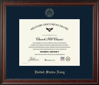 United States Navy certificate frame - Gold Embossed Certificate Frame  in Studio