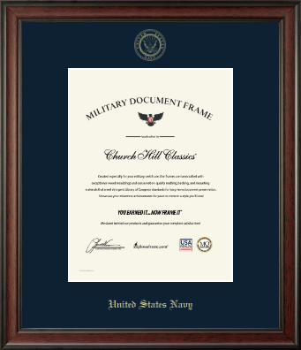 United States Navy certificate frame - Gold Embossed Certificate Frame  in Studio