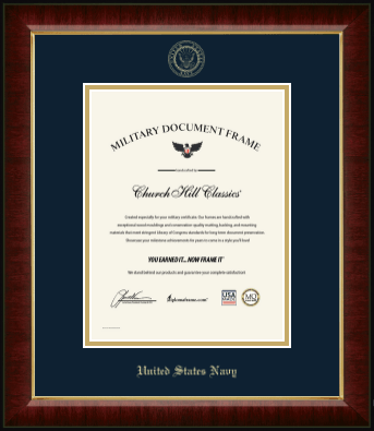 United States Navy diploma frame - Gold Embossed Certificate Frame in Murano