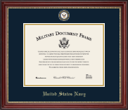 United States Navy Masterpiece Medallion Certificate Frame in Kensington Gold