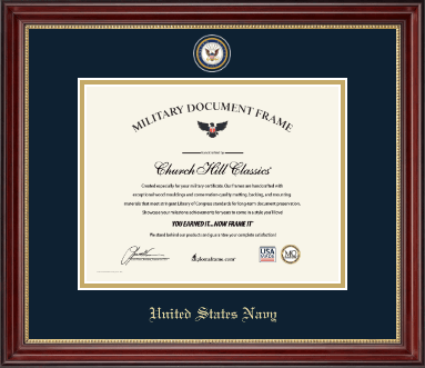 United States Navy certificate frame - Masterpiece Medallion Certificate Frame in Kensington Gold