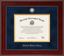 United States Navy Presidential Masterpiece Certificate Frame in Jefferson