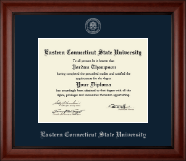 Eastern Connecticut State University Silver Embossed Diploma Frame in Cambridge