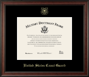United States Coast Guard Gold Embossed Certificate Frame Studio in Studio