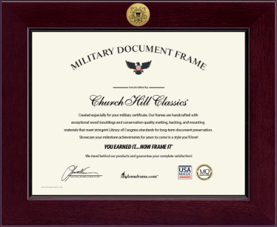 United States Coast Guard certificate frame - Century Gold Engraved Certificate Frame in Cordova