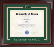 University of Miami Spirit Medallion Diploma Frame in Encore