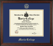 Maria College Gold Embossed Diploma Frame in Studio