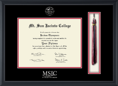Mt. San Jacinto College diploma frame - Tassel & Cord Diploma Frame in Obsidian