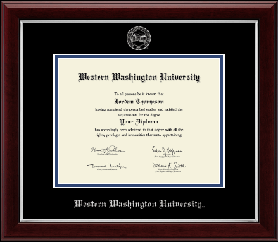 Western Washington University diploma frame - Silver Embossed Diploma Frame in Gallery Silver
