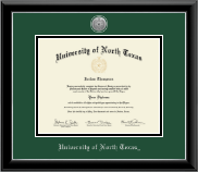 University of North Texas diploma frame - Silver Engraved Medallion Diploma Frame in Onyx Silver