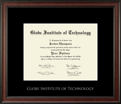 Globe Institute of Technology diploma frame - Silver Embossed Diploma Frame in Studio