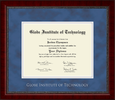 Globe Institute of Technology diploma frame - Silver Embossed Diploma Frame in Sutton