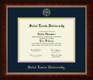 Saint Louis University Gold Embossed Diploma Frame in Murano
