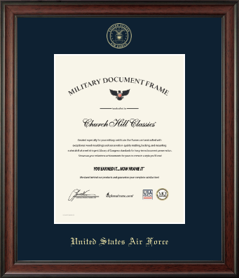 United States Air Force certificate frame - Gold Embossed Certificate Frame  in Studio