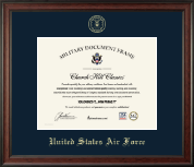 United States Air Force Gold Embossed Certificate Frame Studio in Studio
