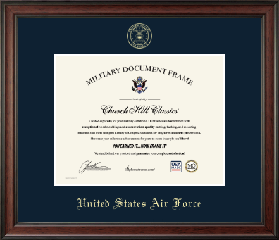 United States Air Force certificate frame - Gold Embossed Certificate Frame  in Studio