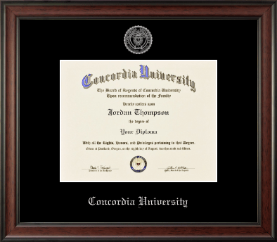 Concordia University Portland diploma frame - Silver Embossed Diploma Frame in Studio