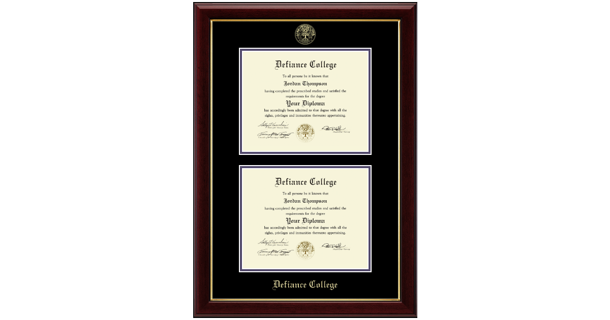 Double Diploma Frame in Gallery Defiance College Item 247037