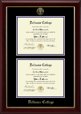 Defiance College Double Diploma Frame in Gallery