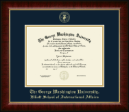 The George Washington University Gold Embossed Diploma Frame in Murano