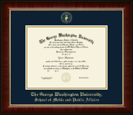 The George Washington University Gold Embossed Diploma Frame in Murano