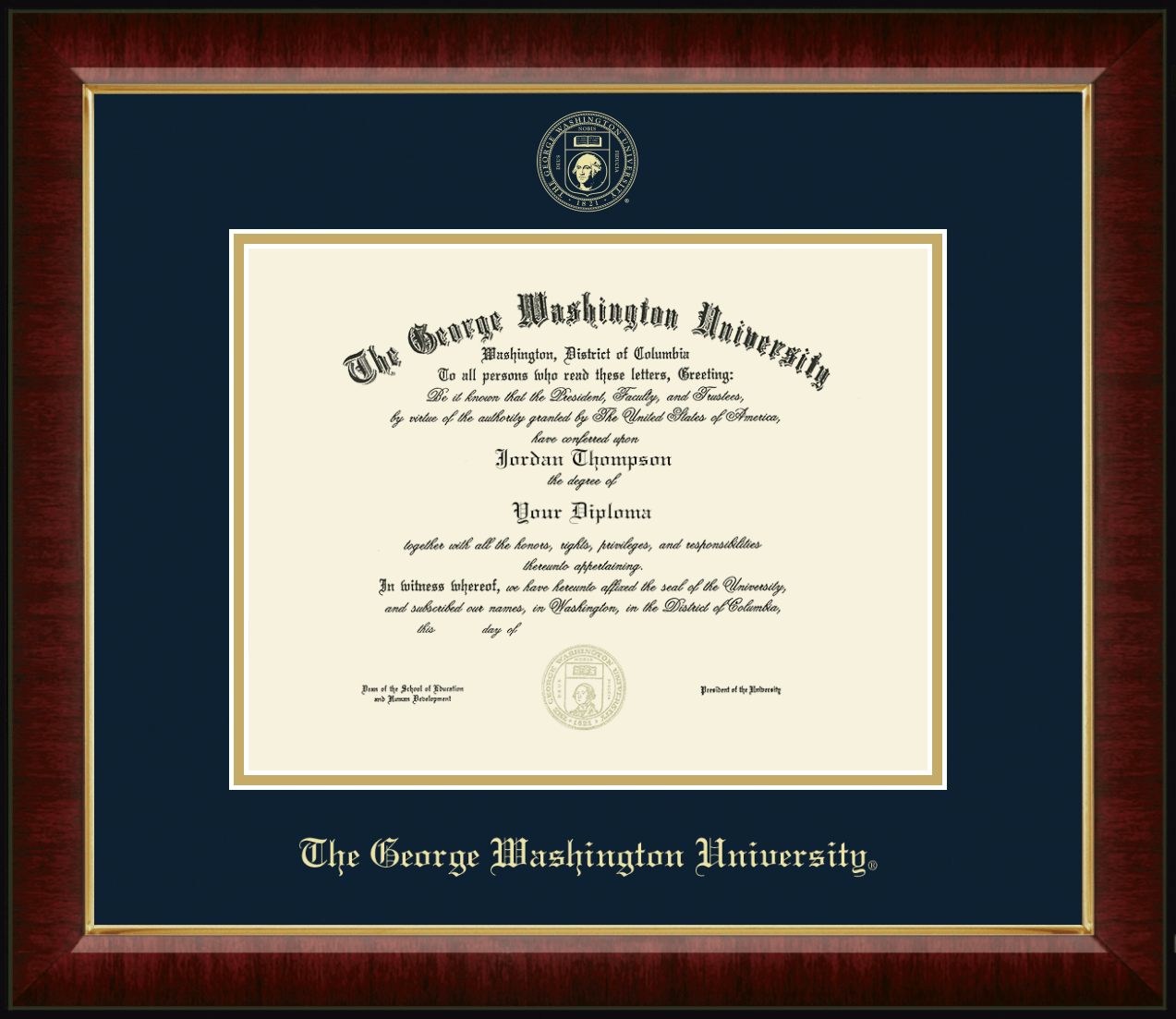 University of Washington 11w X 8.5h Executive Diploma Frame for sale online 