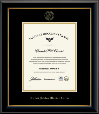 United States Marine Corps certificate frame - Gold Embossed Certificate Frame  in Onyx Gold