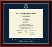 University of North Carolina Eshelman School of Pharmacy diploma frame - Silver Embossed Diploma Frame in Gallery Silver