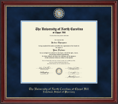 University of North Carolina Eshelman School of Pharmacy diploma frame - Masterpiece Medallion Diploma Frame in Kensington Gold