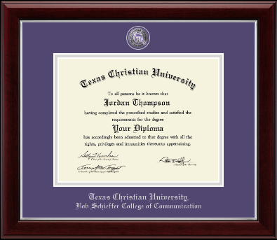 Texas Christian University diploma frame - Masterpiece Medallion Diploma Frame in Gallery Silver