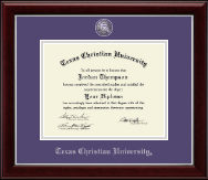 Texas Christian University Masterpiece Medallion Diploma Frame in Gallery Silver