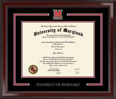 University of Maryland, College Park diploma frame - Spirit Pewter Medallion Diploma Frame in Encore