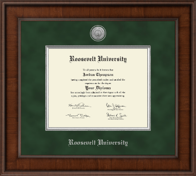 Roosevelt University diploma frame - Presidential Silver Engraved Diploma Frame in Madison