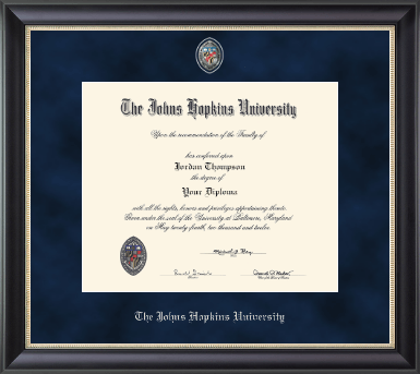 Johns Hopkins University diploma frame - Regal Edition Diploma Frame in Noir