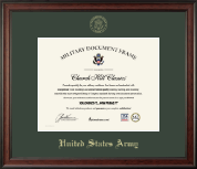 United States Army Gold Embossed Certificate Frame in Studio