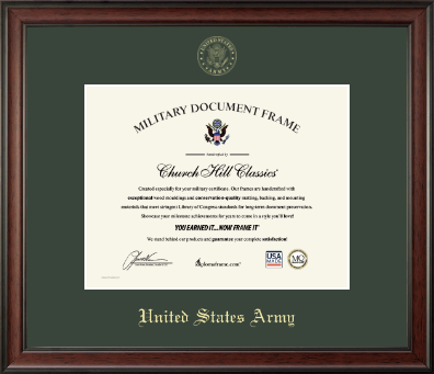 United States Army certificate frame - Gold Embossed Certificate Frame  in Studio