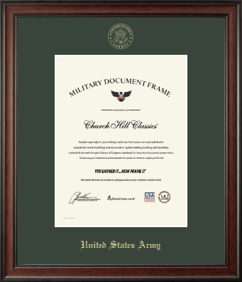 United States Army certificate frame - Gold Embossed Certificate Frame  in Studio