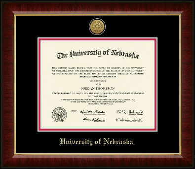 University of Nebraska diploma frame - Gold Engraved Medallion Diploma Frame in Murano