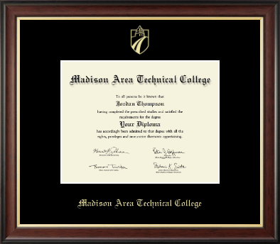 Madison Area Technical College diploma frame - Gold Embossed Diploma Frame in Studio Gold