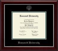 Roosevelt University Silver Embossed Diploma Frame in Gallery Silver
