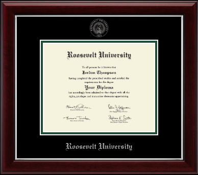 Roosevelt University diploma frame - Silver Embossed Diploma Frame in Gallery Silver