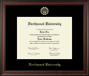 Northwood University in Michigan diploma frame - Gold Embossed Diploma Frame in Studio