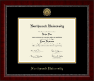 Northwood University in Michigan diploma frame - Gold Engraved Medallion Diploma Frame in Sutton