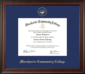 Manchester Community College diploma frame - Gold Embossed Diploma Frame in Studio