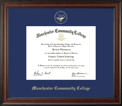 Manchester Community College diploma frame - Gold Embossed Diploma Frame in Studio