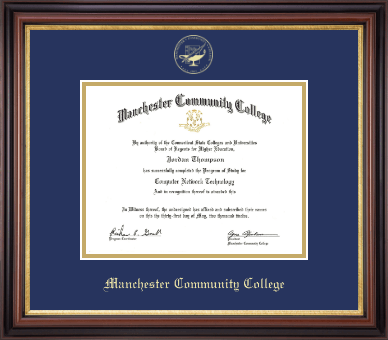 Manchester Community College diploma frame - Gold Embossed Diploma Frame in Regency Gold
