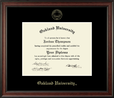 Oakland University diploma frame - Gold Embossed Diploma Frame in Studio