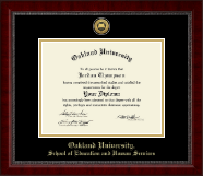 Oakland University Gold Engraved Medallion Diploma Frame in Sutton