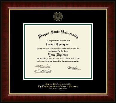 Wayne State University diploma frame - Gold Embossed Diploma Frame in Murano