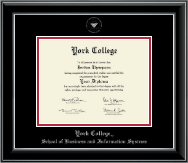 York College in New York diploma frame - Silver Embossed Diploma Frame in Onyx Silver